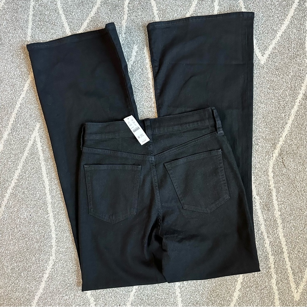 J. Crew Black Semi-Stretch Flared Jeans NWT - Picture 3 of 4